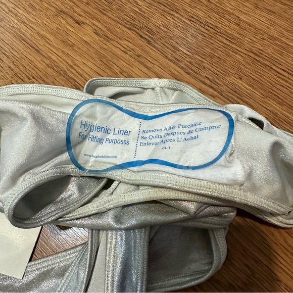 American Apparel Silver HighCut Suspenders bathing suit size Small Original - Picture 6 of 11